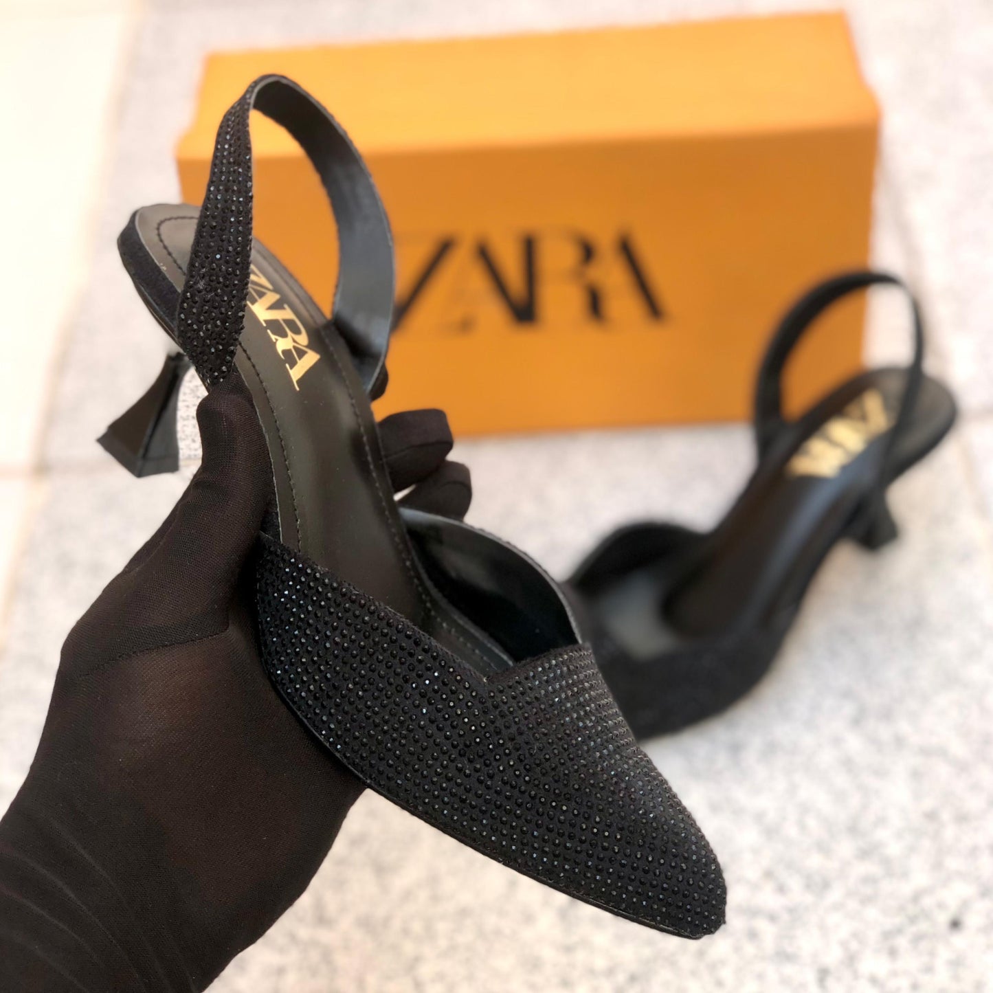 Zara stone heels